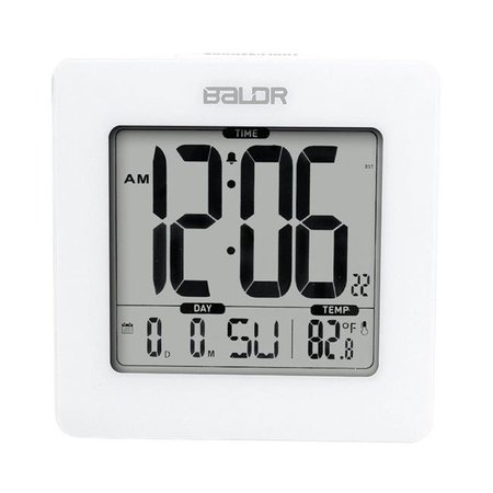 BALDR Baldr CL0114WH2 Digital Square Alarm Clock; White CL0114WH2